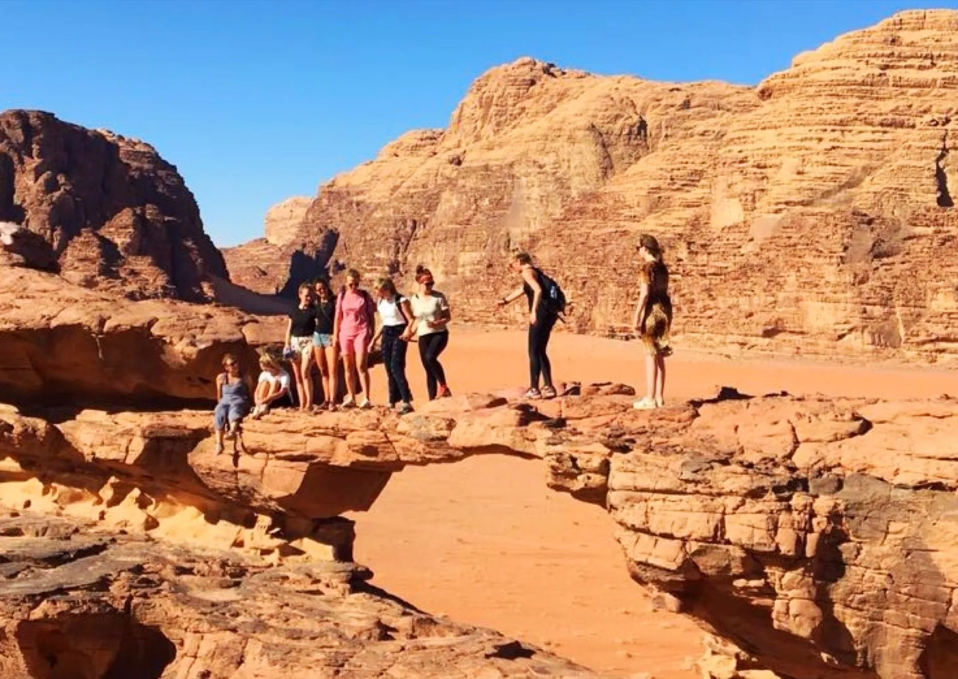 Adventure bridge walk in Wadi Rum, Jordan